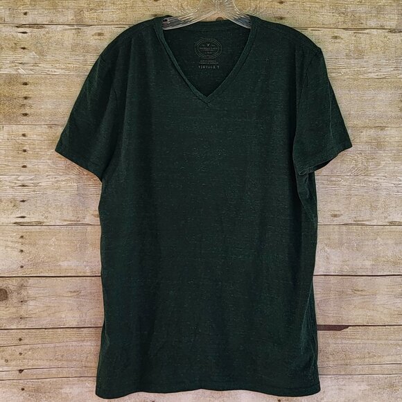 Men's American Eagle Vintage T - Size Large - Heathered Emerald Green - V-Neck - Picture 1 of 7